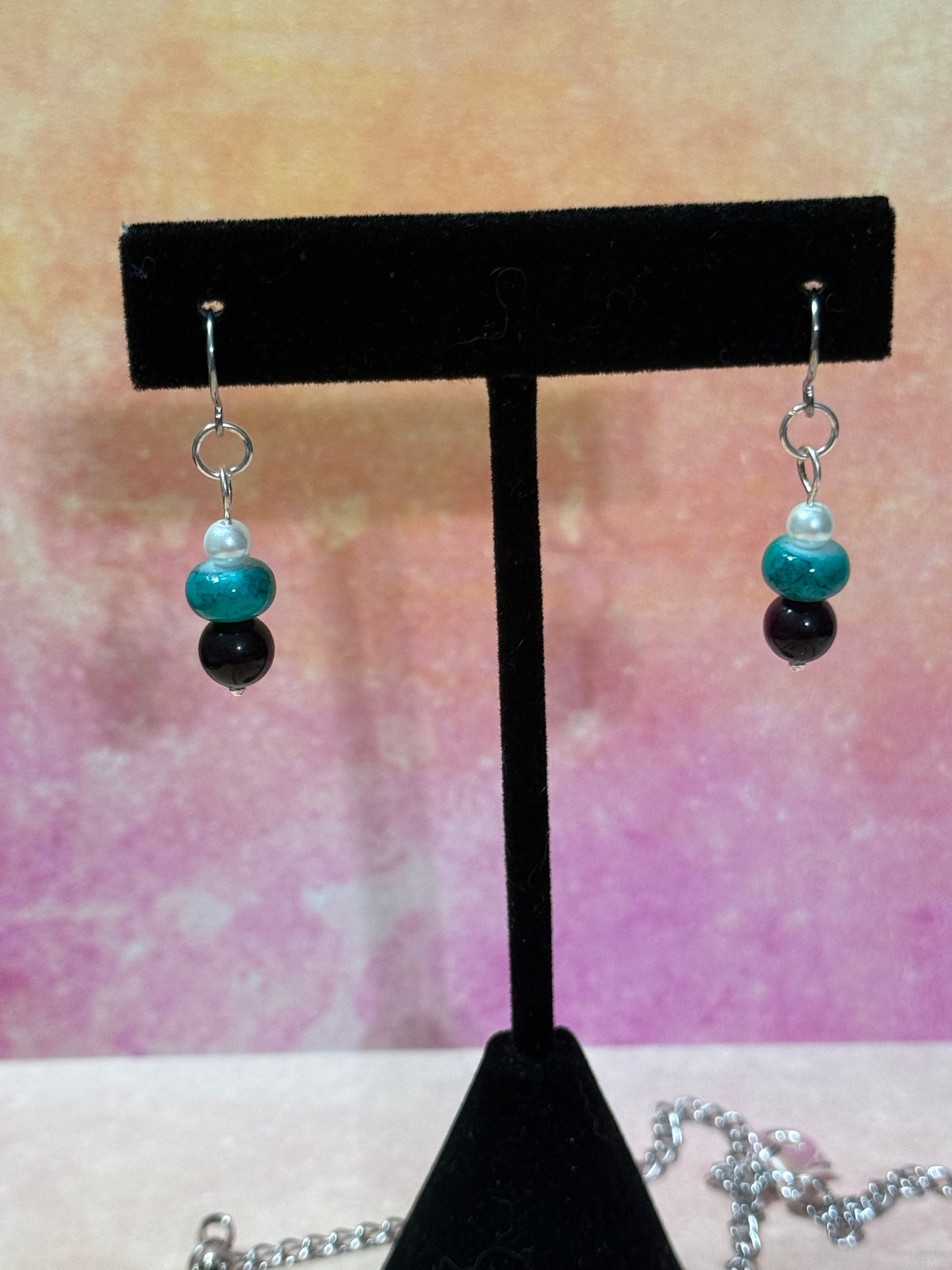 Mardi Gras Inspired Necklace, Bracelet and Earrings Set