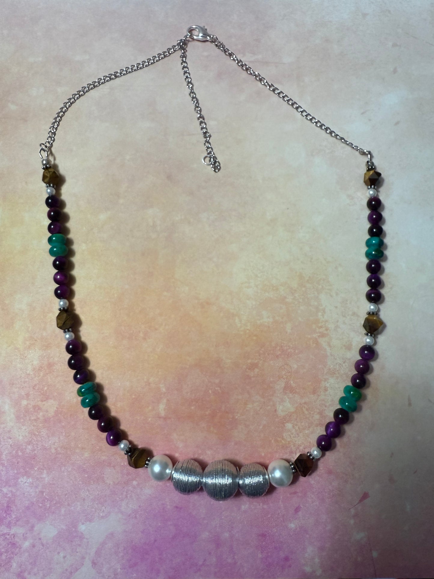 Mardi Gras Inspired Necklace, Bracelet and Earrings Set